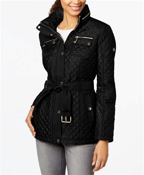 michael kors outerwear black|Michael Kors ladies padded coats.